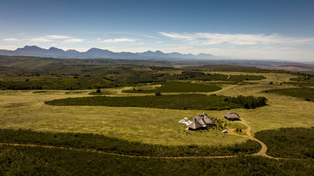Ulubisi House Gondwana Private Game Reserve from above with mountains